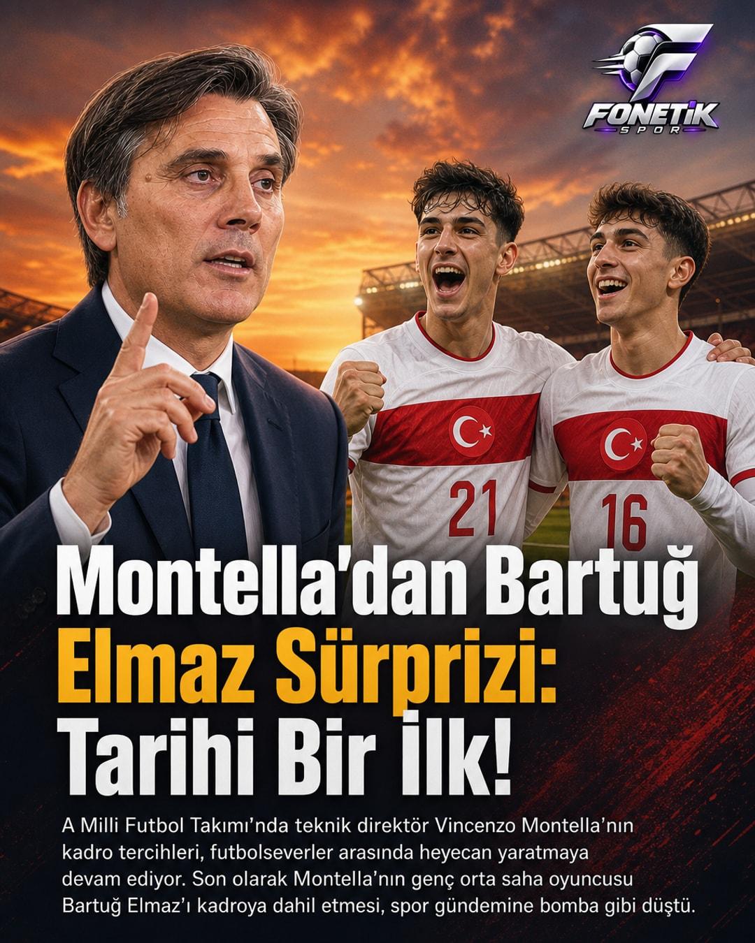 Montella'dan Bartuğ Elmaz Sürprizi: Tarihi Bir İlk!